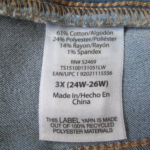 TERRA & SKY WOMENS SZ 3X (24 W / 26 W) CAPRIS JEANS LIGHT BLUE WASH JEGGINGS NWT - Picture 7 of 10